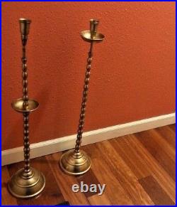 Tall Brass Candlesticks Floor Candle Stand Church Alter Candlesticks 28 Inches