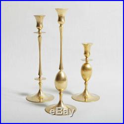 Ted Muehling 0207 Brushed Brass Candlestick with Egg