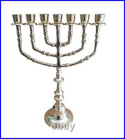 Temple Menorah 35 Cm /14 Inch Height 7 Branches Brass Candle Holder