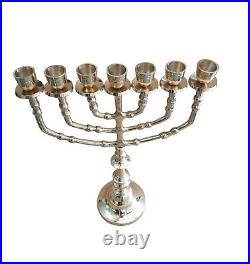 Temple Menorah 35 Cm /14 Inch Height 7 Branches Brass Candle Holder