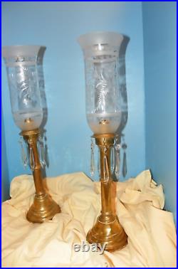 Two Antique, Brass Candle Holders