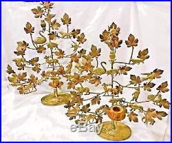 Two Brass Dresden Tree of Life Candle Holders, 16 Animals Vintage Petites Choses