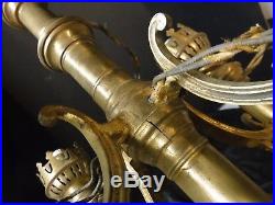 Unique Antique Brass Victorian CANDELABRA Removable Spring Candle Holders gothic