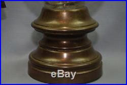 Unique OLD 18 Colonial Hurricane Bell Glass Candle Holder Brass Reflector Spain