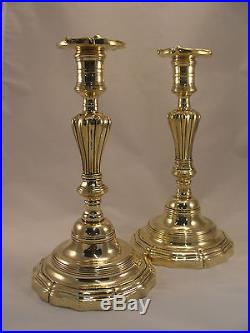 Unique Pair Antique French Bronze / Brass candlesticks Louis XV 18th. C