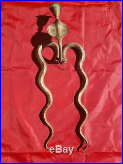Unique Vintage Brass Cobra Snake Candle Holder, Wall Sconce