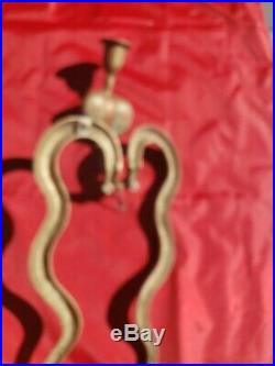 Unique Vintage Brass Cobra Snake Candle Holder, Wall Sconce