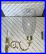 Unused PAIR of Baldwin Brass One Arm Wall Sconces withGlass Hurricane Globes #7440