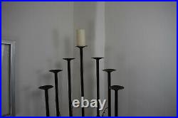 VERY TALL 5 7 arm candle Stand Iron Floor Candelabra arch industrial rustic