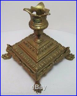 VICTORIAN CANDLESTICK Claw Foot Brass Bronze Gold Decorative Arts Candle Holder