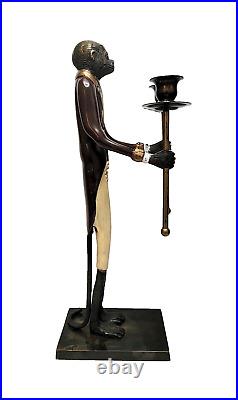 VINTAGE BRONZE/BRASS MAITLAND SMITH BUTLER MONKEY CANDLE HOLDER 17.25 tall