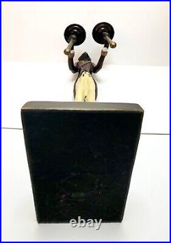 VINTAGE BRONZE/BRASS MAITLAND SMITH BUTLER MONKEY CANDLE HOLDER 17.25 tall