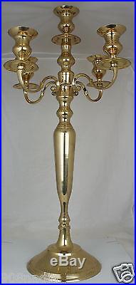 Vintage Huge Brass Candlestick/ Holder 5 Arm, 32 Tall