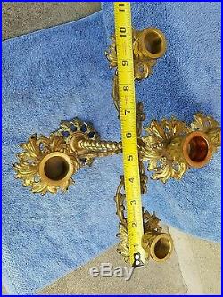 VINTAGE Ornate Brass Candelabrum 4 arm 5 candle holder