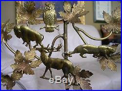 Vintage Petites Choses Brass Tree Candle Holder Dresden Animals Christmas