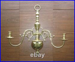 VIRGINIA METALCRAFTERS Brass Wall Sconces # 2006-C 3 Arm 23 tall 2 LARGE EXC