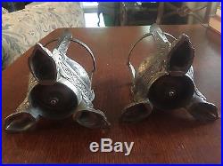 VIntage Onate Brass Candle Holders A Gross Candle Co, 1920's-30's Art Deco