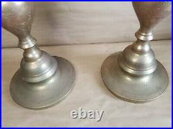 VTG 2 Brass Hand Crafted Candlestick Candle Holder Decor 37 inches Tall