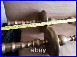 VTG 2 Brass Hand Crafted Candlestick Candle Holder Decor 37 inches Tall