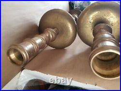 VTG 2 Brass Hand Crafted Candlestick Candle Holder Decor 37 inches Tall