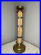 VTG Bamboo and Brass Tall Candle Holder in the style of Gabriella Crespi, 1970's