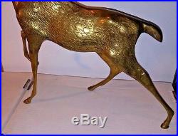 VTG Brass Stag Deer Candelabra Candle Holder Sculpture Large 22.5 Bronze