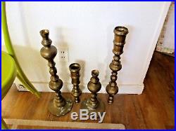 Very Large HEAVY Pair of BRASS Candlesticks, 36 Height - 13.4 Pounds