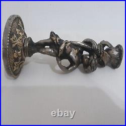 Victorian Brass Candle Holder Antique Vintage Cherub Angel Candlestick Holders