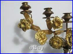 Victorian Brass Candlestick Candle Holder Candelabra Rococo Old Antique Ormolu