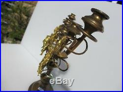 Victorian Brass Candlestick Candle Holder Candelabra Rococo Old Antique Ormolu