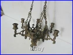 Victorian Brass Hanging Candlesticks Candle Holders Gothic Church Light Antique