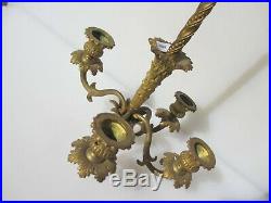Victorian Brass Wall Sconce Candle Holder Candelabra Old Light Antique Gold