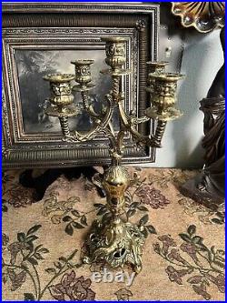 Victorian Paris Vintage Ornate Case Candelabra Candle Stick Holder