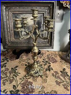 Victorian Paris Vintage Ornate Case Candelabra Candle Stick Holder