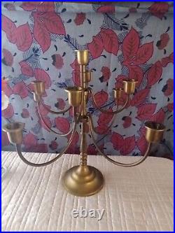 Vintage 12 Tall Solid Brass 8 Arm 9 Candle Candelabra Candle Holder