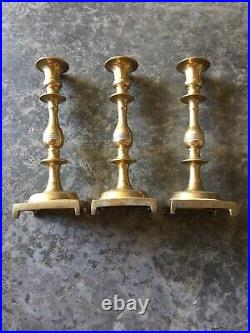 Vintage 1930s 10 Very Solid Brass Candle Holders Living Room Kitchen Home 3 Pcs