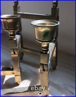 Vintage 1960s Brass Articulating Adjustable Candelabra Candle holders 18L x6H