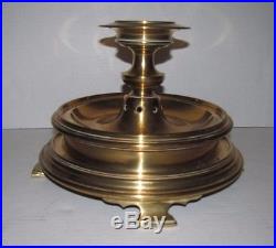 Vintage 1972 Chapman Antique Brass Hurricane Globe Candlestick Candle Holder
