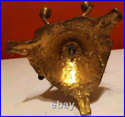 Vintage 4 Armed 5 Candle Holder Brass Bronze Cherub Candelabra Lamp 17 1/8 Tall