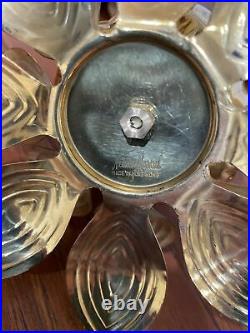 Vintage 4 Brass Lotus Tea Candle holders in the style of Feldman BEAUTIFUL