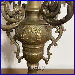 Vintage 5 Arms Brass Candelabra Candle Holder 15.75 Tall Intricate Design