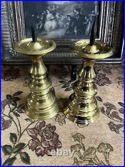 Vintage 7.5 Heavy Baldwin Brass Candlestick Candle Holder with 2 Spike Altar