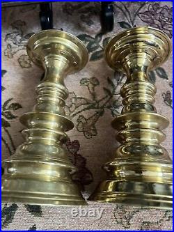 Vintage 7.5 Heavy Baldwin Brass Candlestick Candle Holder with 2 Spike Altar