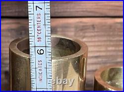 Vintage 7 pc Set MCM Candle Holder Brutalist Saulo Sulitjelma Norway Stone Brass