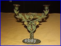 Vintage 8 1/4 High Made In Israel Double Candle Stick Holder