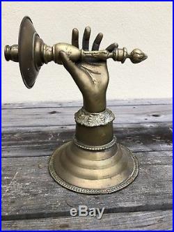 Vintage Aesthetic Brass Hand Wall Candlestick Candle Holder Victorian Style
