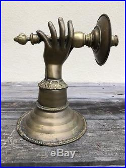 Vintage Aesthetic Brass Hand Wall Candlestick Candle Holder Victorian Style