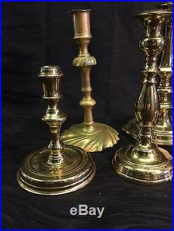 Vintage All Virginia Metalcrafters Lot of 7 Brass Candlestick Candle Holders VM