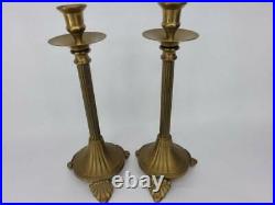 Vintage Antique Art Deco Brass Taper Candle Stick Candle Holder Ornate footed