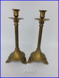 Vintage Antique Art Deco Brass Taper Candle Stick Candle Holder Ornate footed